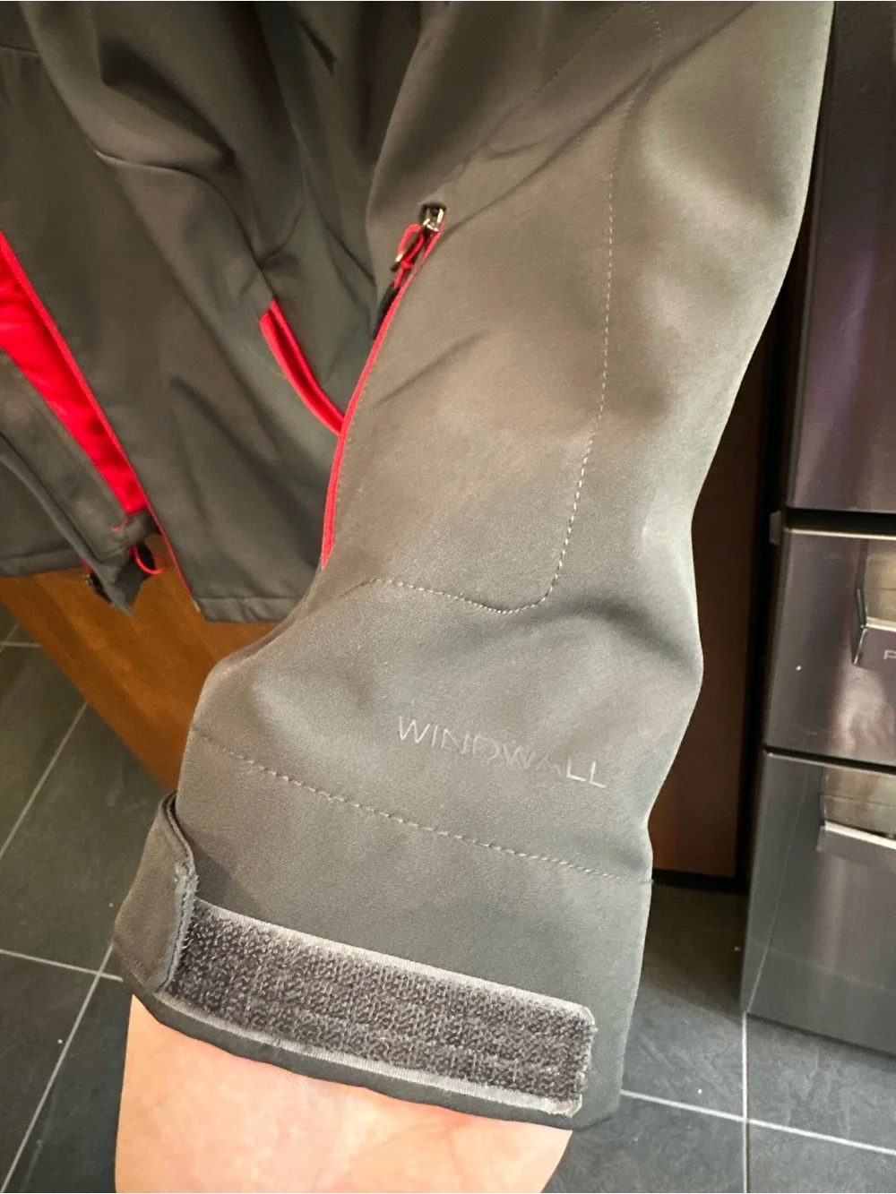 The North Face Men's Gray Softshell Jacket with Red Lining